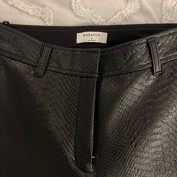 Aritzia size 6 black leather pants with snakeskin detail - Picture 2 of 3